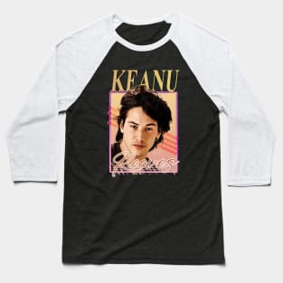 Keanu Reeves || Retro art || 90s Baseball T-Shirt